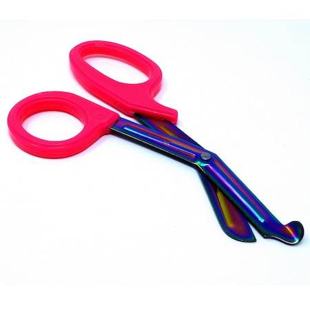 A2Z Scilab Pink Handle with Fluoride Multi Color Blades Trauma Shears 7.25" A2Z-ZR176